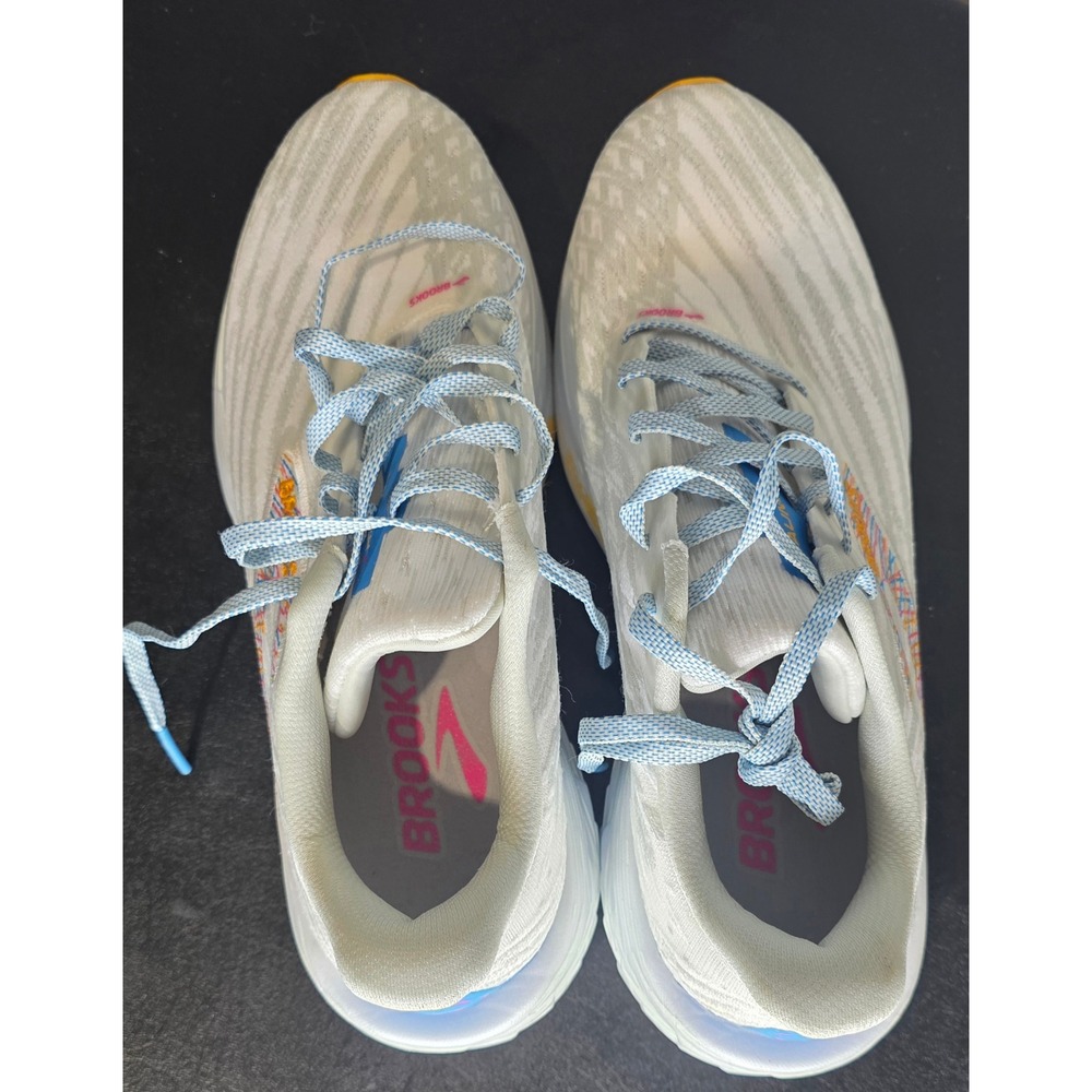 Brooks Launch 10 Womens Running Shoes White Blue Orange 1104501D143 Size 8.5 - Picture 4 of 7